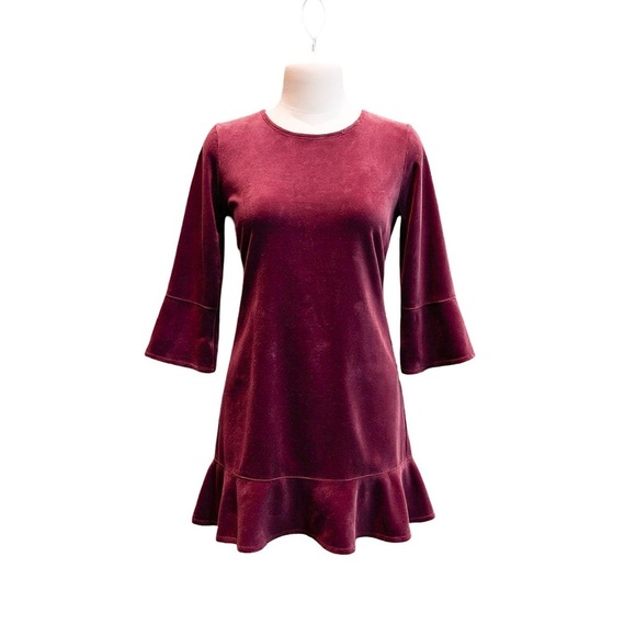 Garnet Hill Other - Garnet Hill Burgundy Velvet Dress Girls Size 14 Organic Dress